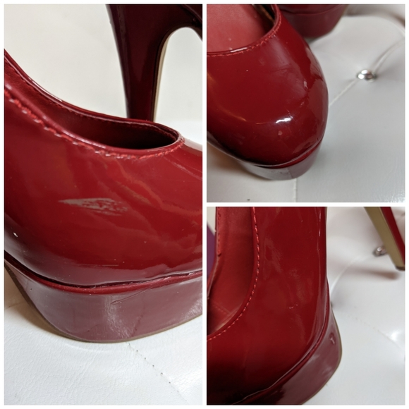 Chelsea G Red High Heels 5" With Platform Size 6 - Picture 2 of 3